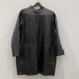 NWT Mens Black Green Long Sleeve Pockets Reversible Overcoat Size 3X