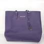 Michael Kors Large Purple Saffiano Leather Tote Handbag image number 1