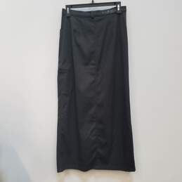 Womens Black Stretch Pockets Flat Front Casual Maxi Skirt Size 44 alternative image