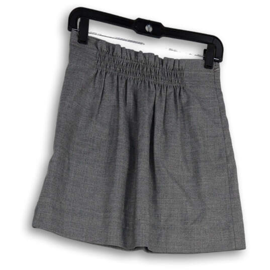 Womens Gray Elastic Waist Pockets Side Zip Pleated Mini Skirt Size 8 image number 1