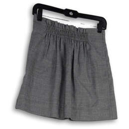 Womens Gray Elastic Waist Pockets Side Zip Pleated Mini Skirt Size 8
