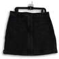 Womens Black Floral Denim Button Front A-Line Skirt Size 31 image number 1