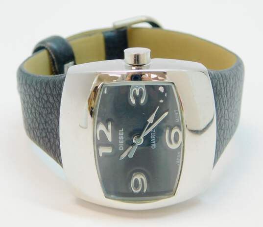 Diesel DZ-2038 Silver Tone & Leather Band Watch 40.8g image number 1