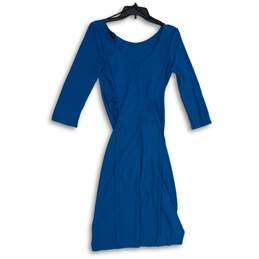 NWT Robert Rodriguez Womens Blue Scoop Neck Pullover Maxi Dress Size S