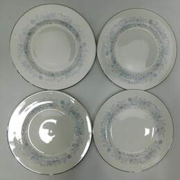 Set of 4 Wedgwood Blue Belle Fleur Dinner Plates Bone China Made in England