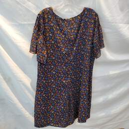 Madewell Floral Short Sleeve Zip Back Dress Women's Size 18 alternative image