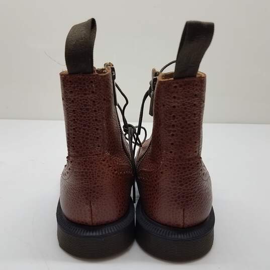 Dr. Martens Delphine Chestnut Coastal Boots Brogue Leather Women’s Size 7 image number 4