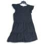 Express Womens Black Lace V-Neck Short Sleeve Knee Length A-Line Dress Size L image number 1