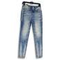 Womens Light Blue Denim Medium Wash 5-Pocket Design Skinny Jeans Size 26 image number 1