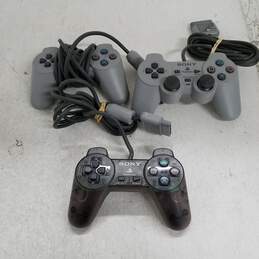 UNTESTED Lot of 3 Official Sony PlayStation PS1 Controllers