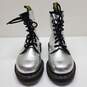 Dr. Martens PASCAL MET Combat Boots Metallic Silver Leather Women's  Size 5 image number 1