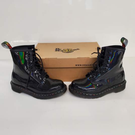 Dr Martens 1460 Black Rainbow Patent Leather Boots W/Box Women's Size 5 image number 1