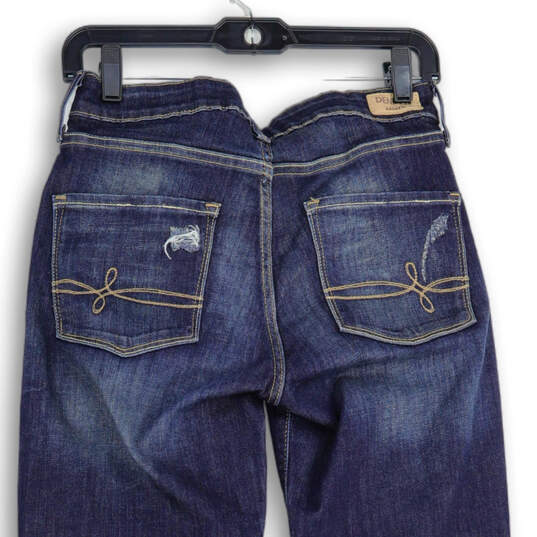Womens Blue Denim Distressed Modern Slim Fit Cuffed Skinny Jeans Size 6 W28 image number 4