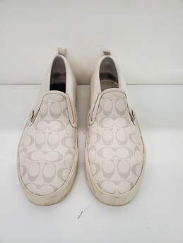 Coach Skate Slip On Sneaker In Signature (white)Size-10D Used