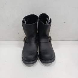 Frye Women's Engineer Black Leather Short Motorcycle Boots Size 8.5M