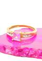 10k Yellow Gold Pink Sapphire & Diamond Accent Ring 2.4g image number 2