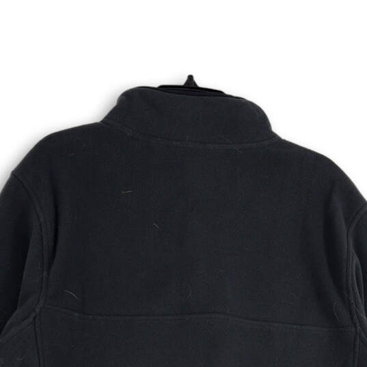 Mens Gray Mock Neck Long Sleeve Snap Front Fleece Jacket Size X-Large image number 4