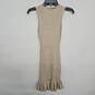 Tan Ruffle Hem Ribbed Knit Sleeveless Dress image number 2