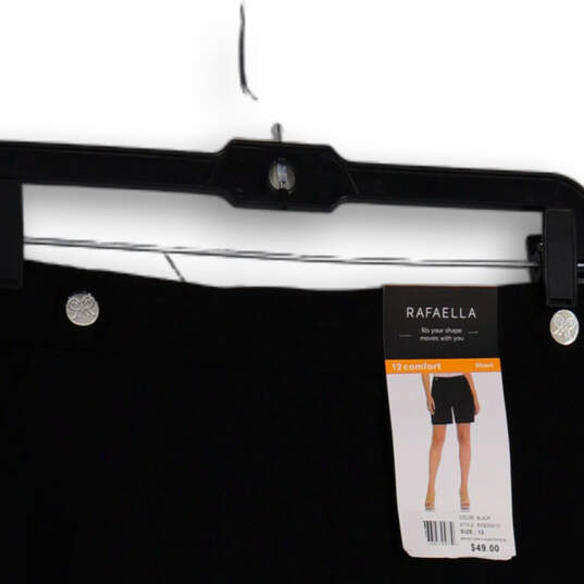 NWT Womens Black Flat Front Stretch Pockets Comfort Bermuda Shorts Size 12 image number 4