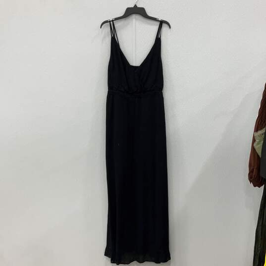 Forever 21 Womens Black Thin Adjustable Strap Smocked Back Maxi Dress Size 2XL image number 1