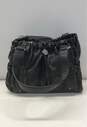 Michael Kors Black Leather Pleated Drawstring Satchel Bag image number 1