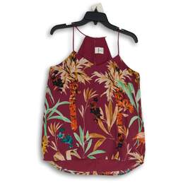 Express Womens Multicolor Floral Sleeveless Keyhole Back Blouse Top Size M
