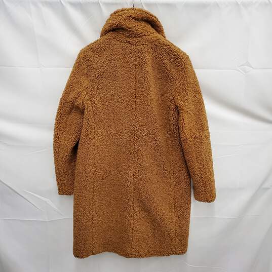 VTG J. Crew WM's Brown Teddy Sherpa Fleece Snap Button Jacket Size SM image number 2