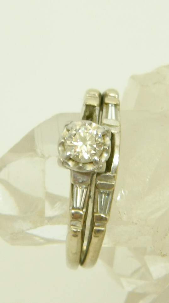 Buy the Vintage 14K White Gold Platinum Head 0.31 CTTW Diamond Wedding ...