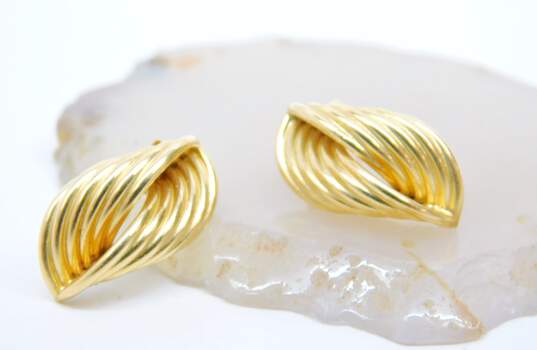 14K Yellow Gold Swirl Earrings 2.2g image number 1
