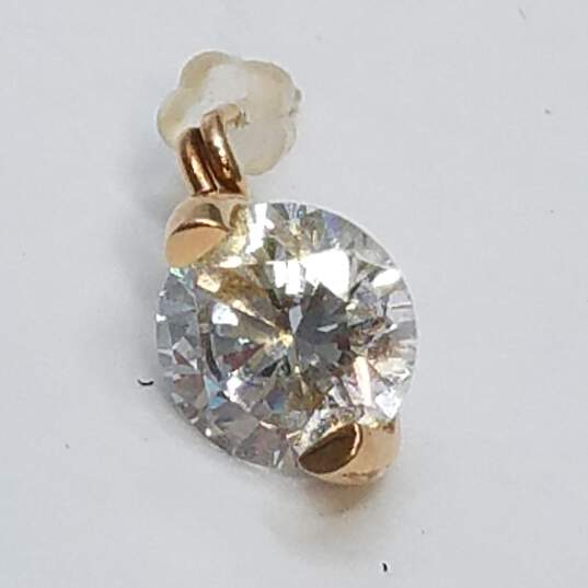 14K Gold Cubic Zirconia Dangle Post Earrings 3.8g image number 2