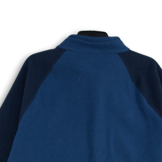 Mens Blue Long Sleeve Quarter-Zip Mock Neck Pullover Sweater Size 2XL image number 4