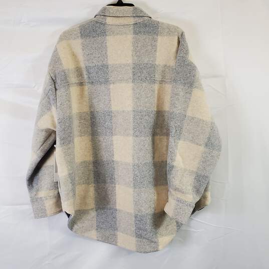 Good American Men Grey/Beige Check Button Up L/XL image number 2