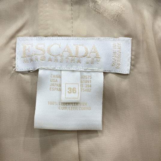 Escada Womens Gold Serpent Leather Vest Size 36 With COA image number 4