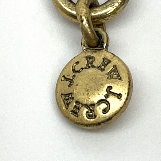 Designer J. Crew Gold-Tone Chain Crystal Cut Rhinestone Pendant Necklace image number 4