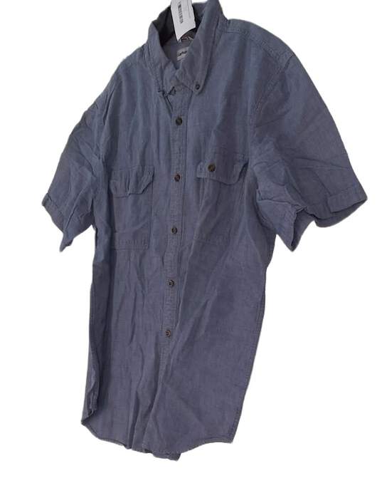 Carhartt Mens Blue Short Sleeve Flap Pocket Button Down Shirt Size XXL image number 1