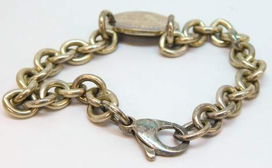 Tiffany & Co 925 Please Return To Oval Tag Charm Cable Chain Bracelet 29.3g image number 3
