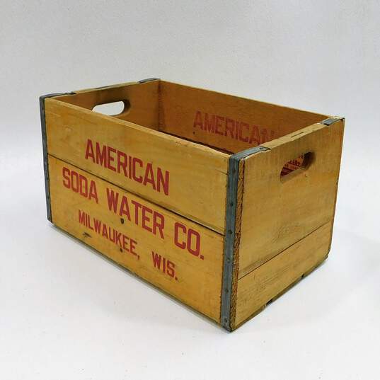 Vintage American Soda Water Co. Milwaukee WI Wooden Crate image number 2