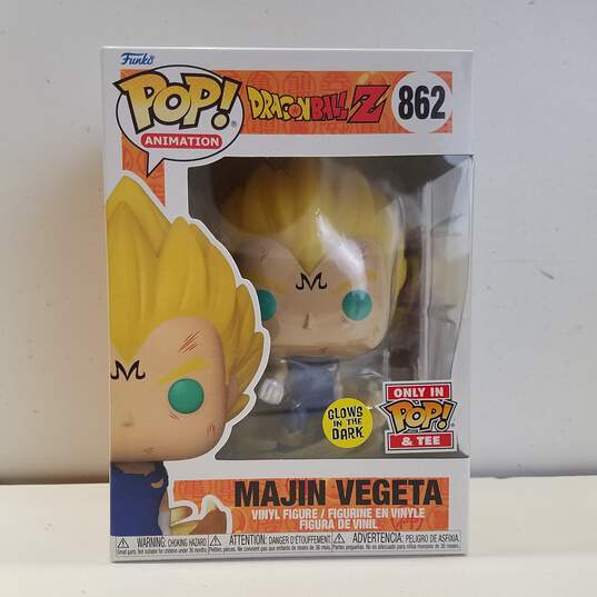Funko Pop! Anime Dragon Ball Z Majin Vegeta Only in Pop & Tee Glow in the Dark IOB image number 2