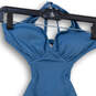 NWT Womens Blue Padded V-Neck Backless One Piece Swimsuit Size Medium image number 3