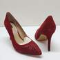 G.I.L.I  Jill Cabernet Suede Whip Stitch Pointed Toe Pumps Women's Heels Size 11M image number 1
