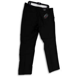 NWT Mens Black Flat Front Slash Pocket Stretch Dress Pants Size 38X34 alternative image