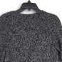 Womens Black Knitted Long Sleeve V-Neck Pullover Sweater Size Large image number 4