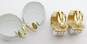 VNTG Crown Trifari White & Gold Tone Clip-On Earrings 23.3g image number 2