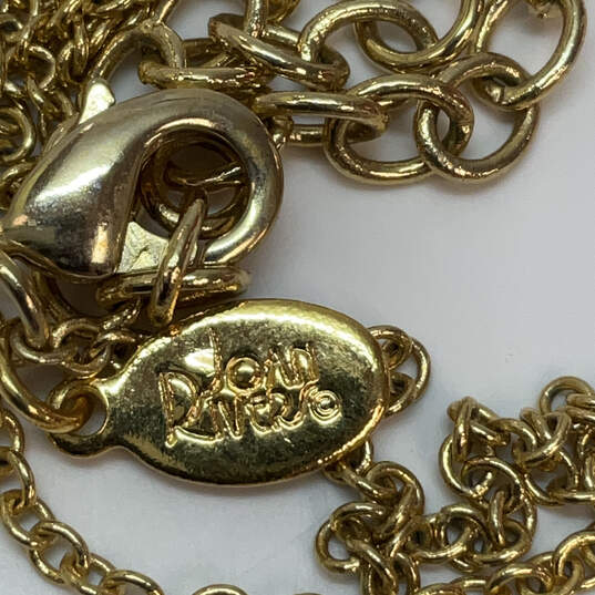 Designer Joan Rivers Gold-Tone Crystal Cut Stone Flower Pendant Necklace image number 4