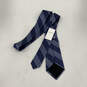 NWT Men's Blue Striped Silk Four In Hand Adjustable Pointed Necktie image number 2
