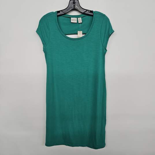 Zenergy Green Short Sleeve Flowy Dress image number 1