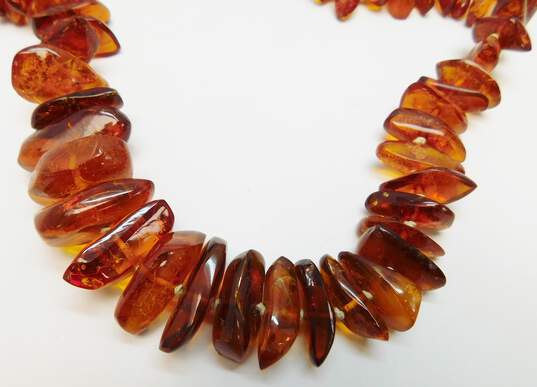 Artisan Amber Nuggets Graduated Beaded Statement Necklace 79.6g image number 2