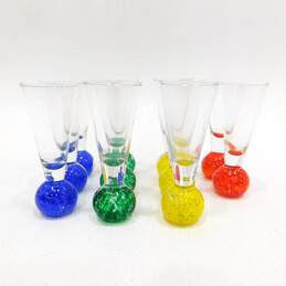 Vintage Hand Blown Cordial Bubble Ball Shot Glasses Lot of 11