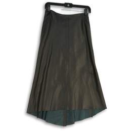 Arden B. Womens Black Flat Front Back Zip Hi-Low Hem A-Line Skirt Size 2