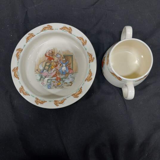 Royal Doulton Bunnykins Child's Bowl Dish and Cup Set image number 2